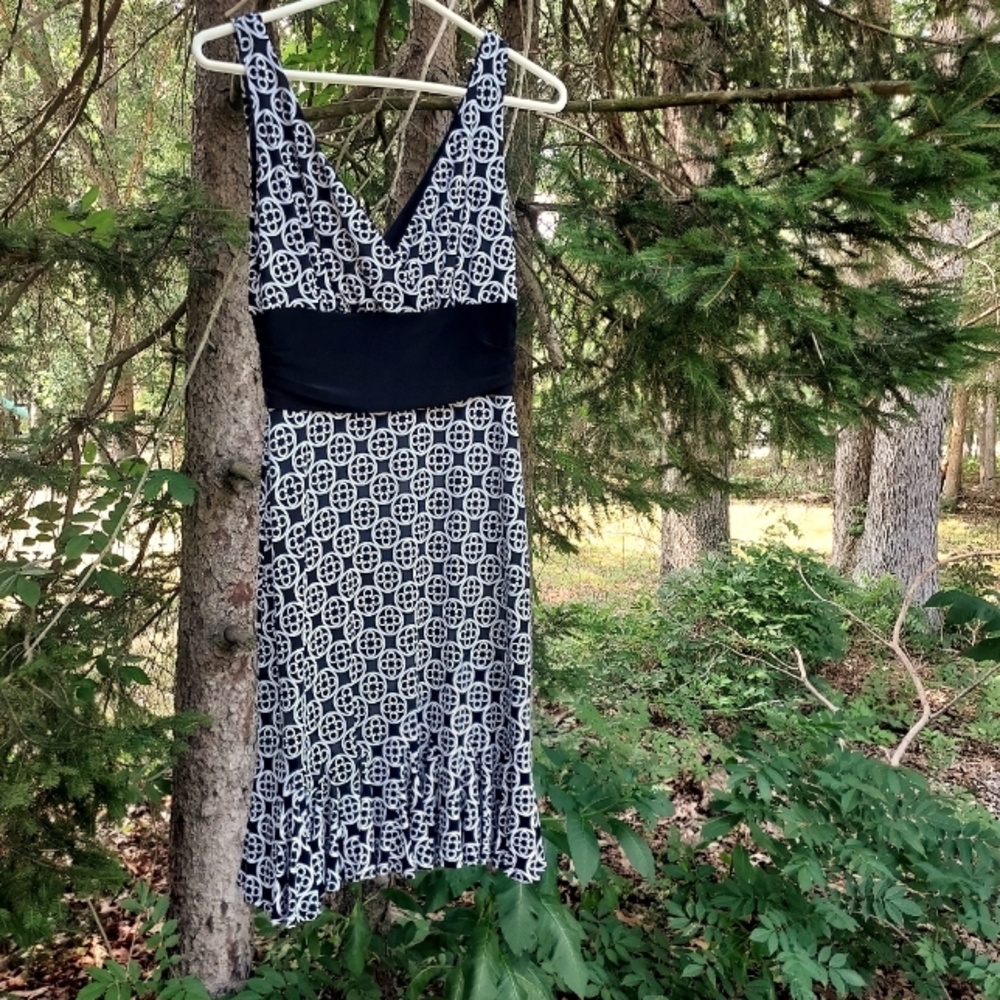 White House Black Market Black Patterned XS dress